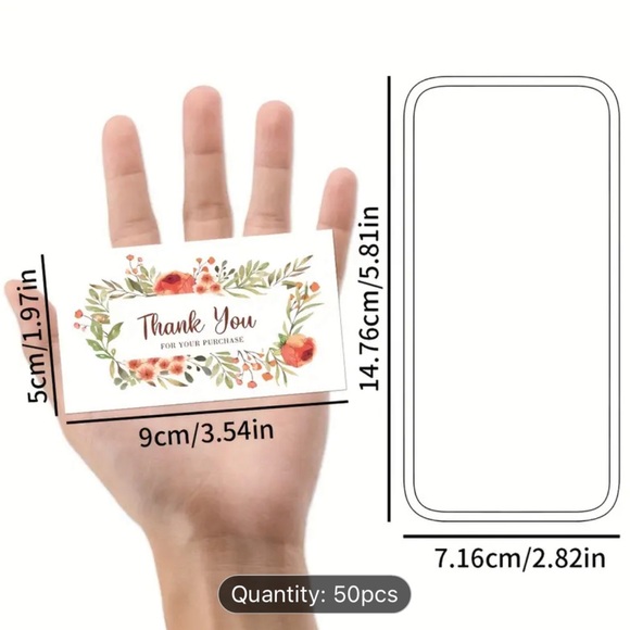 Orange Floral Design for Customer Purchase Appreciation, Store Order Packaging - Picture 2 of 6